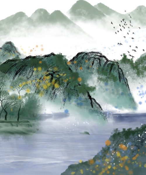 —Pngtree—watercolor landscape forest background design_1135970